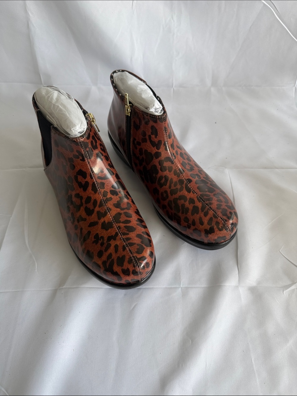 Alegria Leopard Print Ankle Booties - Brown/Black